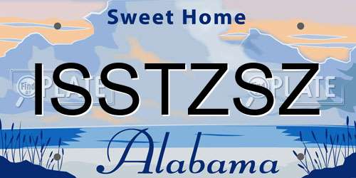 ISSTZSZ Alabama License Plate