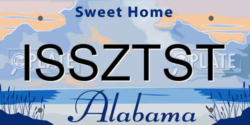 ISSZTST Alabama License Plate