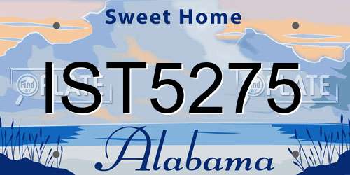 IST5275 Alabama License Plate