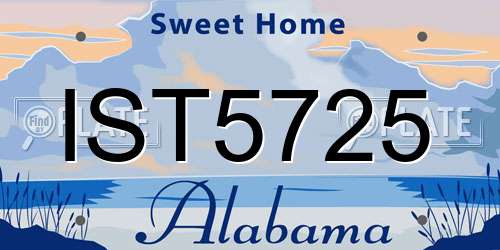 IST5725 Alabama License Plate