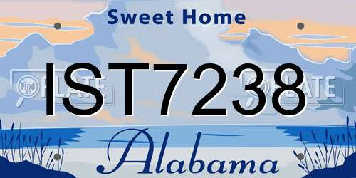IST7238 Alabama License Plate