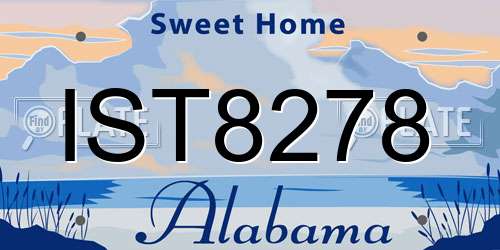 IST8278 Alabama License Plate