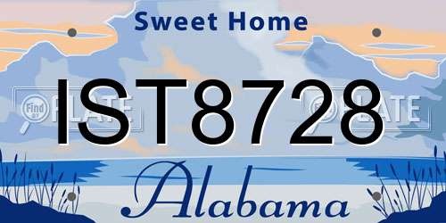 IST8728 Alabama License Plate