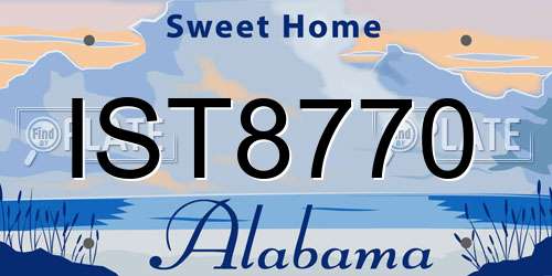 IST8770 Alabama License Plate