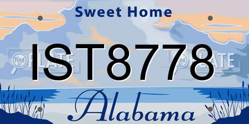 IST8778 Alabama License Plate