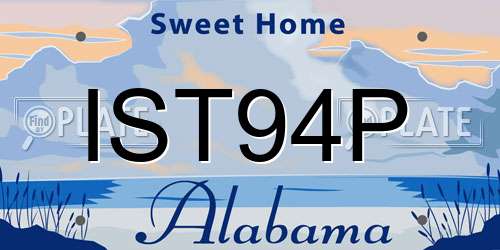 IST94P Alabama License Plate