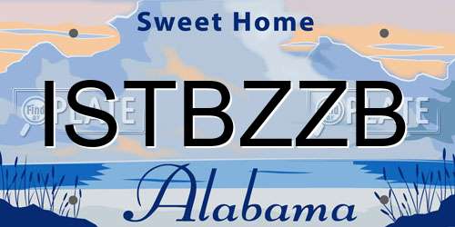 ISTBZZB Alabama License Plate