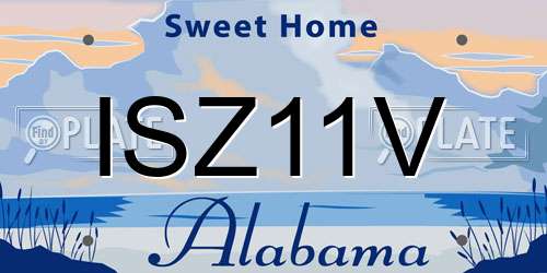 ISZ11V Alabama License Plate