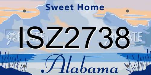 ISZ2738 Alabama License Plate