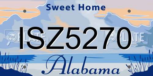 ISZ5270 Alabama License Plate