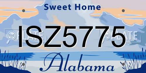 ISZ5775 Alabama License Plate