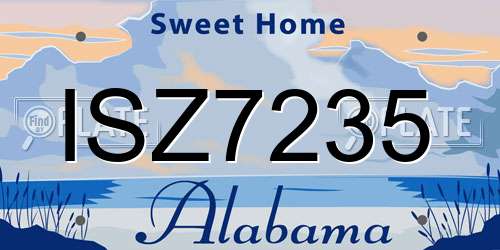 ISZ7235 Alabama License Plate