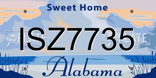 ISZ7735 Alabama License Plate