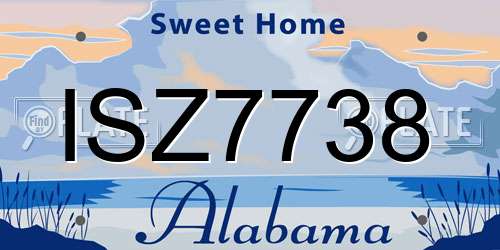 ISZ7738 Alabama License Plate