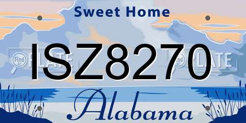 ISZ8270 Alabama License Plate