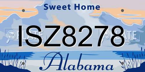ISZ8278 Alabama License Plate
