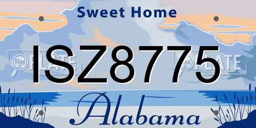 ISZ8775 Alabama License Plate