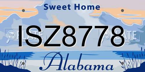 ISZ8778 Alabama License Plate