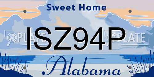 ISZ94P Alabama License Plate