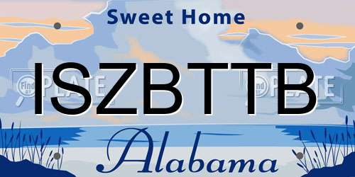 ISZBTTB Alabama License Plate
