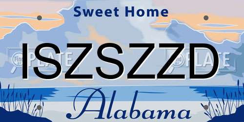 ISZSZZD Alabama License Plate