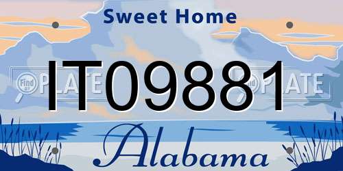 IT09881 Alabama License Plate