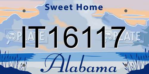 IT16117 Alabama License Plate