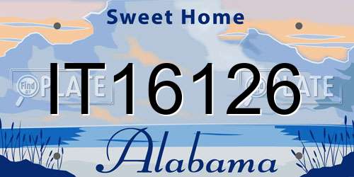 IT16126 Alabama License Plate