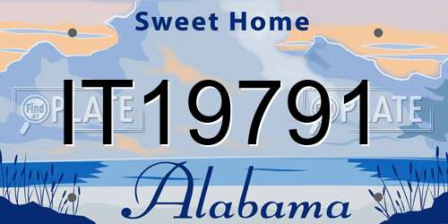 IT19791 Alabama License Plate