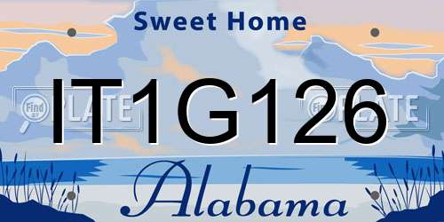 IT1G126 Alabama License Plate