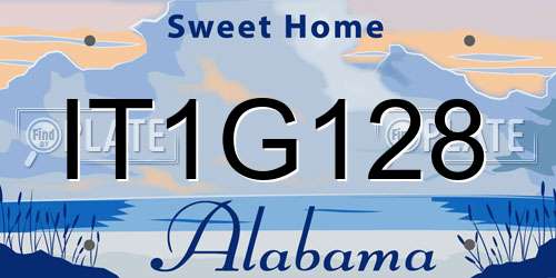 IT1G128 Alabama License Plate
