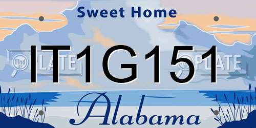 IT1G151 Alabama License Plate