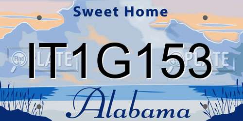 IT1G153 Alabama License Plate