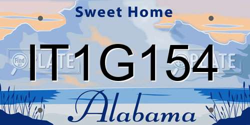 IT1G154 Alabama License Plate
