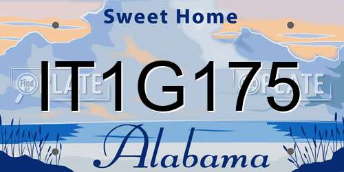 IT1G175 Alabama License Plate