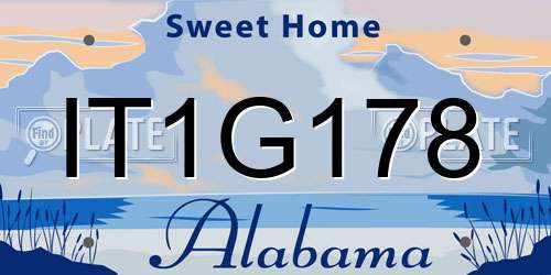 IT1G178 Alabama License Plate