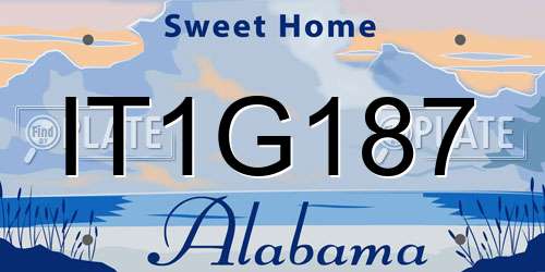 IT1G187 Alabama License Plate