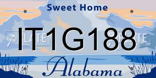 IT1G188 Alabama License Plate