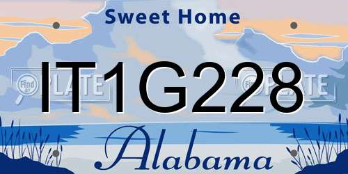 IT1G228 Alabama License Plate
