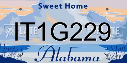 IT1G229 Alabama License Plate