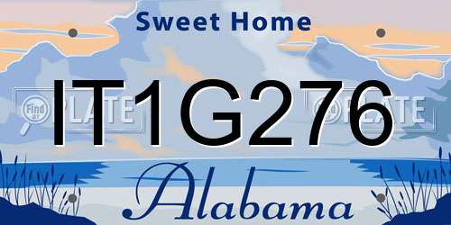 IT1G276 Alabama License Plate