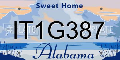 IT1G387 Alabama License Plate