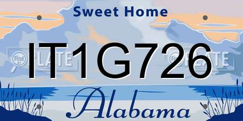IT1G726 Alabama License Plate