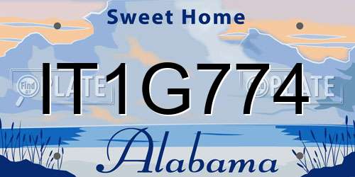IT1G774 Alabama License Plate