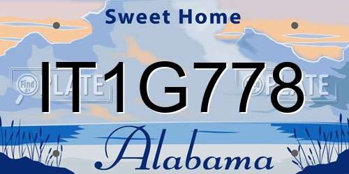 IT1G778 Alabama License Plate