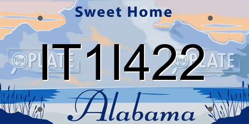 IT1I422 Alabama License Plate