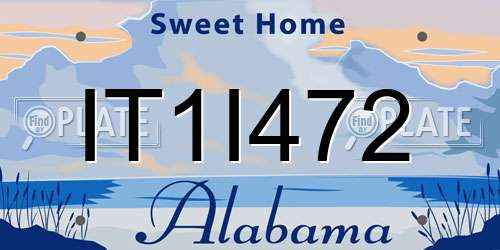 IT1I472 Alabama License Plate
