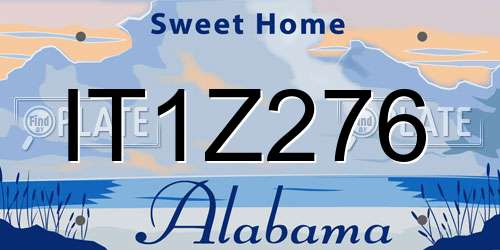 IT1Z276 Alabama License Plate