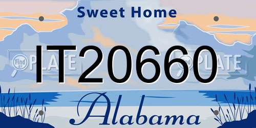 IT20660 Alabama License Plate