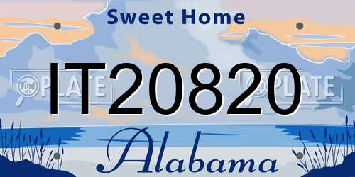 IT20820 Alabama License Plate